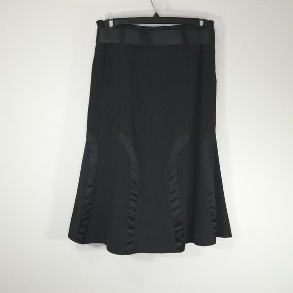 Gilani Women's A-line Flared Midi Skirt Size 10 With Belt Black - Picture 6 of 9